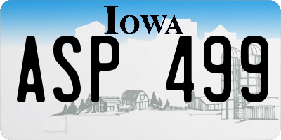 IA license plate ASP499