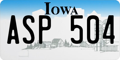 IA license plate ASP504