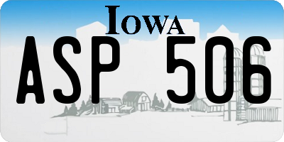 IA license plate ASP506