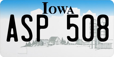 IA license plate ASP508