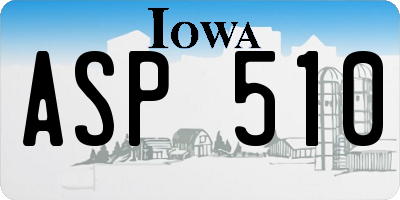 IA license plate ASP510