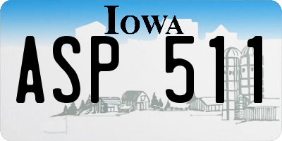 IA license plate ASP511