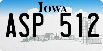 IA license plate ASP512
