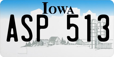 IA license plate ASP513