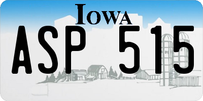 IA license plate ASP515