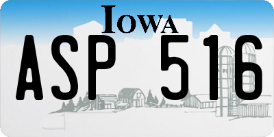IA license plate ASP516