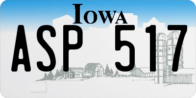 IA license plate ASP517