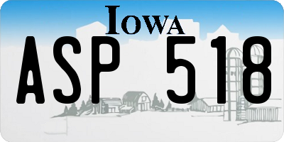 IA license plate ASP518