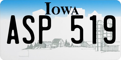 IA license plate ASP519
