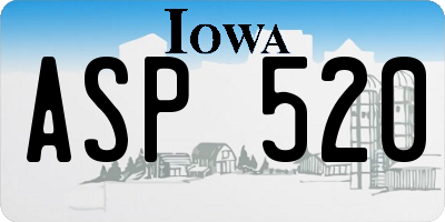IA license plate ASP520