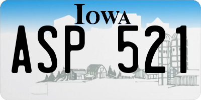 IA license plate ASP521
