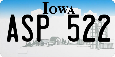 IA license plate ASP522