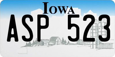IA license plate ASP523