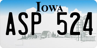 IA license plate ASP524