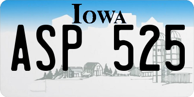 IA license plate ASP525