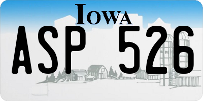 IA license plate ASP526