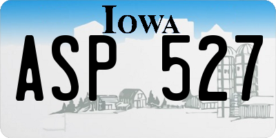 IA license plate ASP527