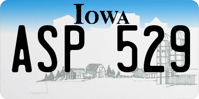 IA license plate ASP529