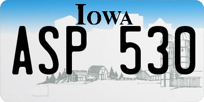 IA license plate ASP530