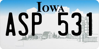 IA license plate ASP531