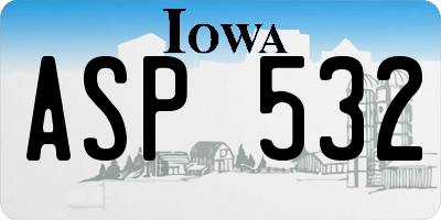IA license plate ASP532
