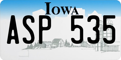 IA license plate ASP535