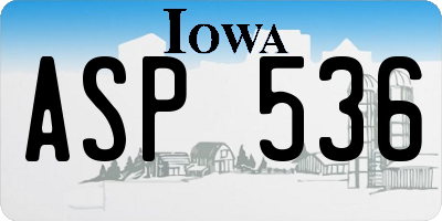 IA license plate ASP536
