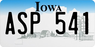 IA license plate ASP541