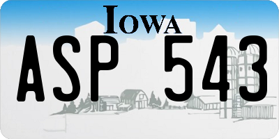 IA license plate ASP543