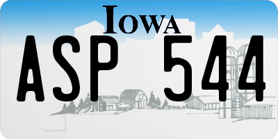 IA license plate ASP544