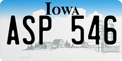 IA license plate ASP546
