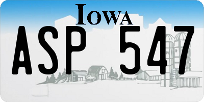 IA license plate ASP547
