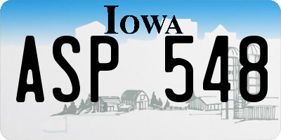 IA license plate ASP548