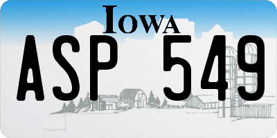 IA license plate ASP549