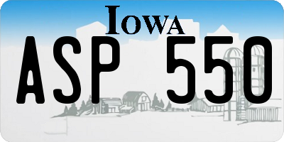 IA license plate ASP550