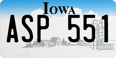 IA license plate ASP551