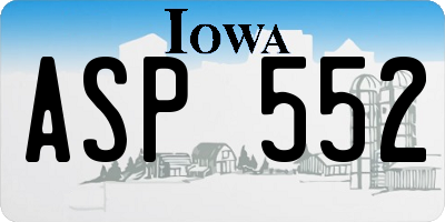 IA license plate ASP552