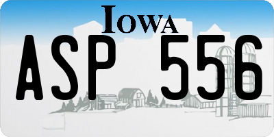 IA license plate ASP556