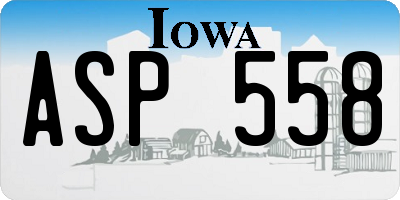 IA license plate ASP558