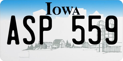 IA license plate ASP559