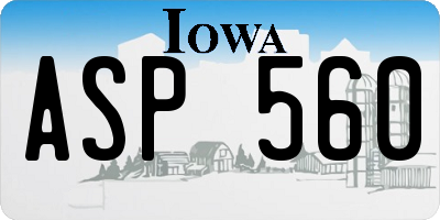 IA license plate ASP560