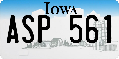 IA license plate ASP561