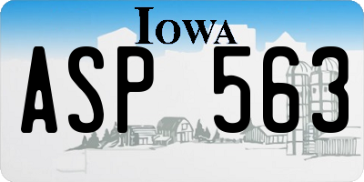 IA license plate ASP563