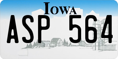 IA license plate ASP564