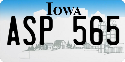 IA license plate ASP565