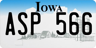 IA license plate ASP566