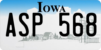 IA license plate ASP568