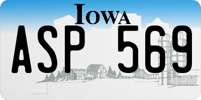 IA license plate ASP569