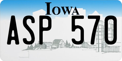 IA license plate ASP570