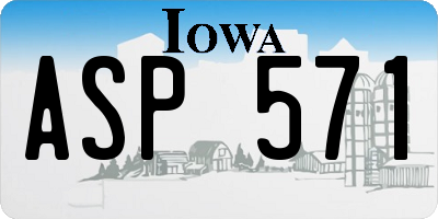 IA license plate ASP571